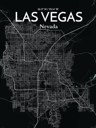 decorative map of Las Vegas, Nevada